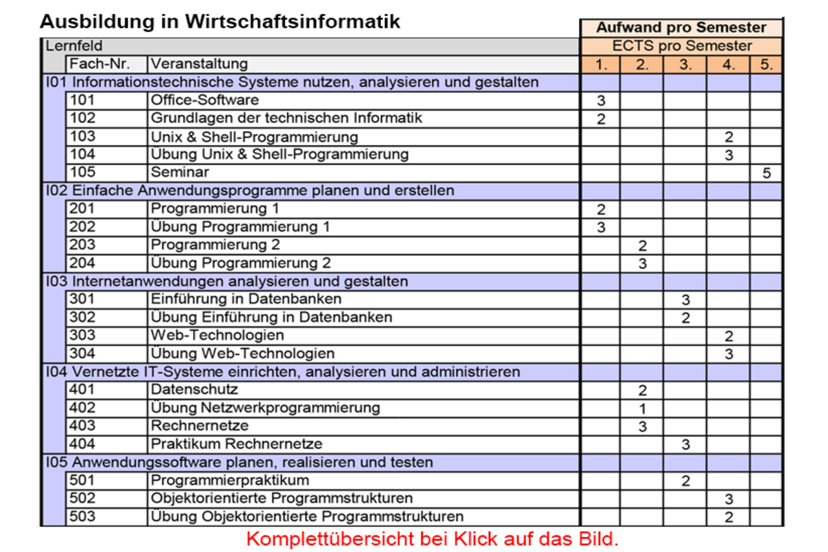 Übersicht Wirtschaftsinformatik